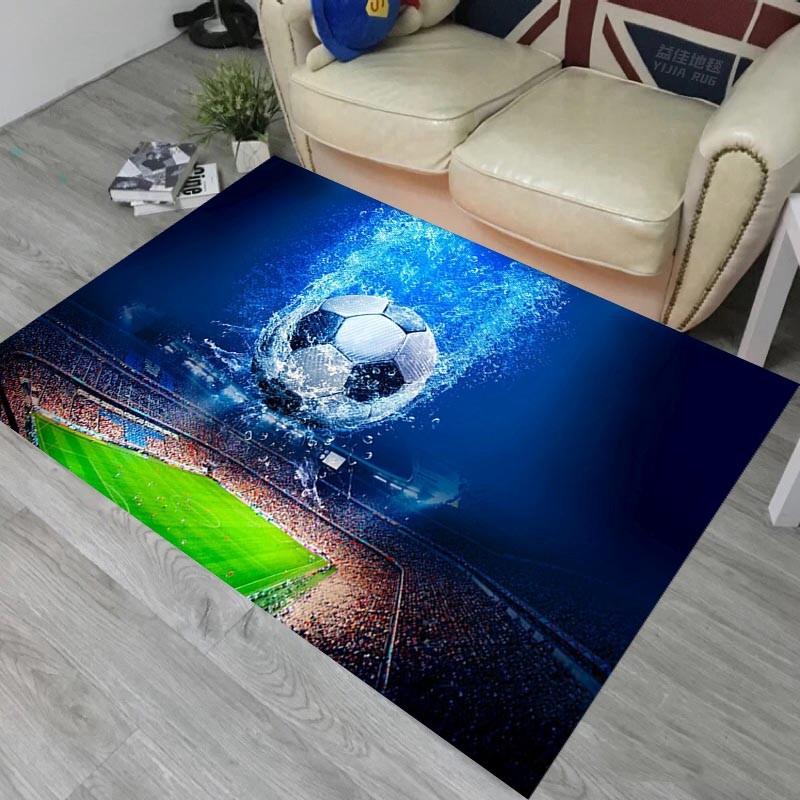 VIKAMA Football Fan Exclusive Rug Atmosphere Soft Non Slip Living Room Gaming Room Bedroom Decor Foot Mat Sports Style Home