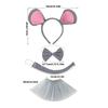 Soft Fabric Mouse Costume Headpiece Tail Accessories Fashion Headband SkirtsFor Children Stage Show Dressing up