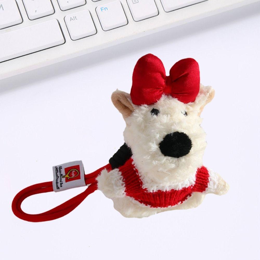 PP Cotton West Highland Dog Dolls Pendant Girl Heart Puppy Doll Plush Keyring  Female Lady Girl