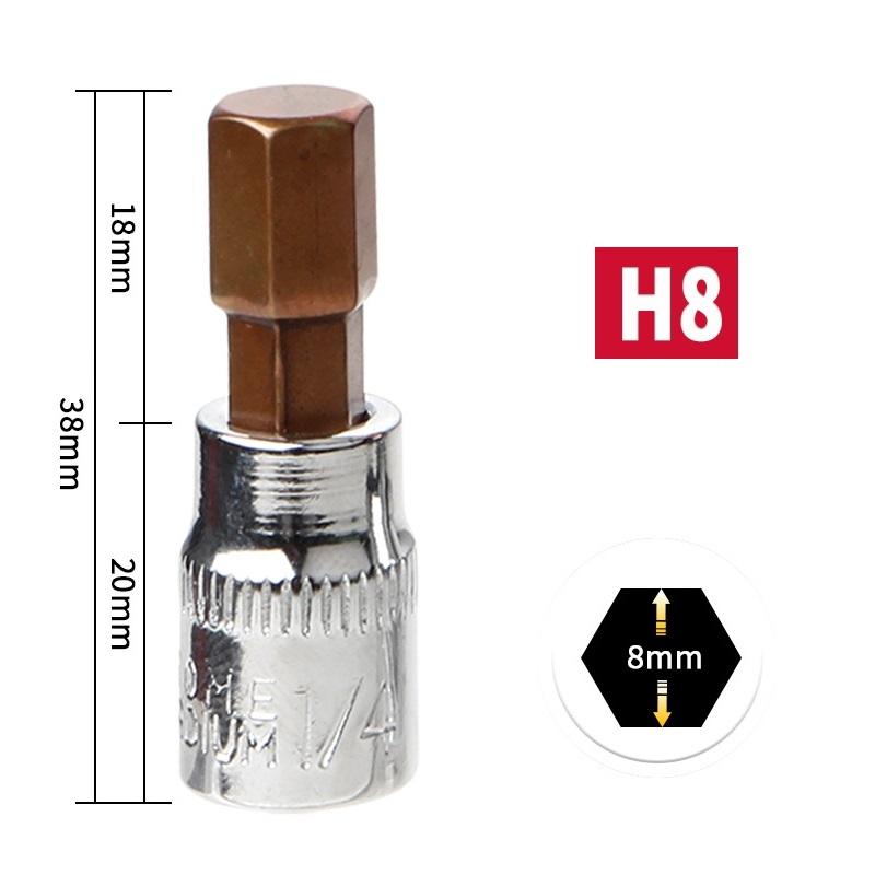Bit cu soclu hexagonal de 1/4 inch 1 buc. Acționare H5 H6 Cap manual
