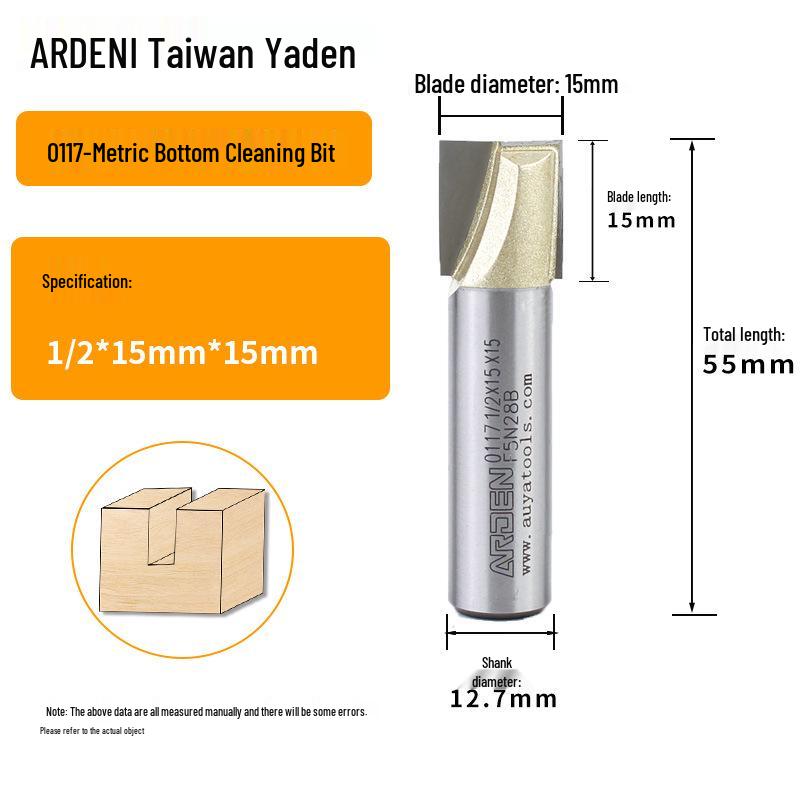 Yaden Metric Flat Bottom Woodworking Cutter: Slotting, Rebating, Milling, Trimming, Engraving, & Router.