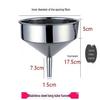 Large Stainless Steel Conical Oil Funnel with Fine Spout and Strainer