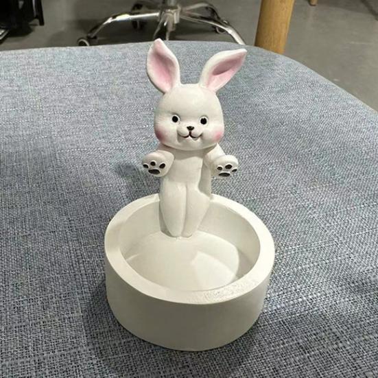 Resin Ghost Candle Holder Rabbit Dog Tea Scented Candle Candlestick Living Room Bathroom
