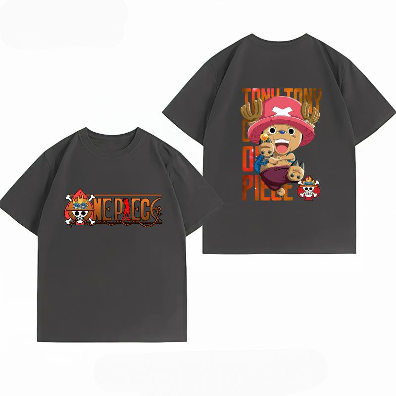 One Piece Tony Tony Chopper Print Tshirt Casual Short Sleeve Cotton Anime Streetwear Unisexs Tshirt
