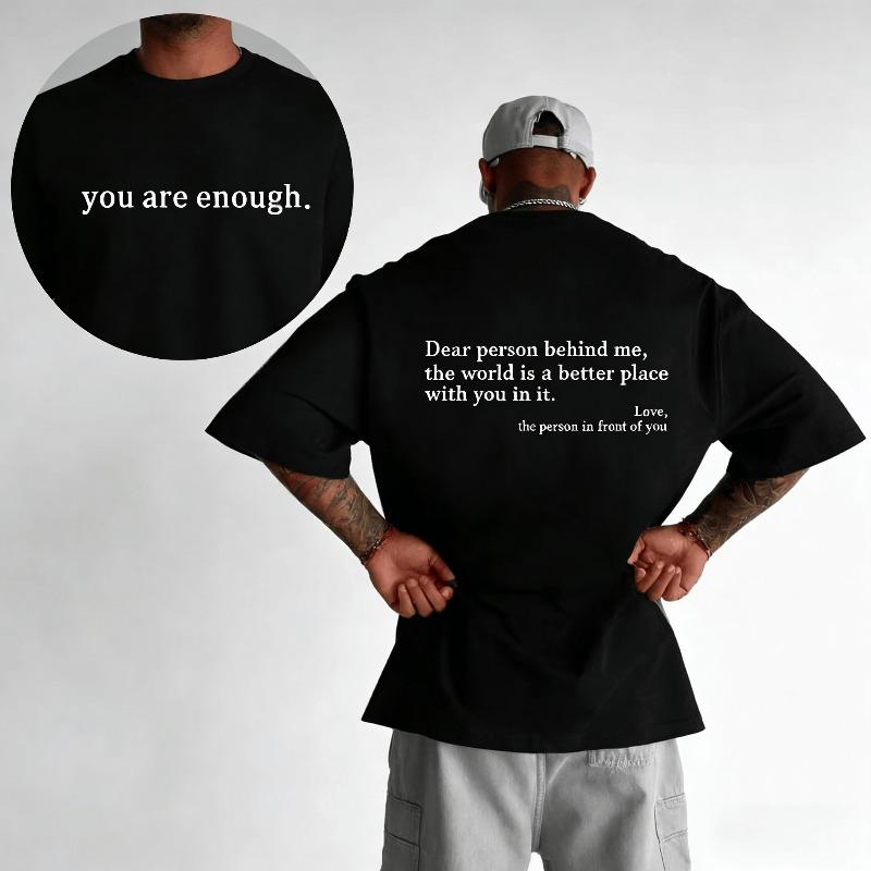 Summer Mens Tshirt with Fashionable Letter Print Y2K Trendy Style Casual Sportswear Pure Cotton Streetwear for Men