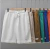 Men's Hong Kong Style Color-Block Waffle Shorts - Two-in-One Loose Casual Summer Sportswear