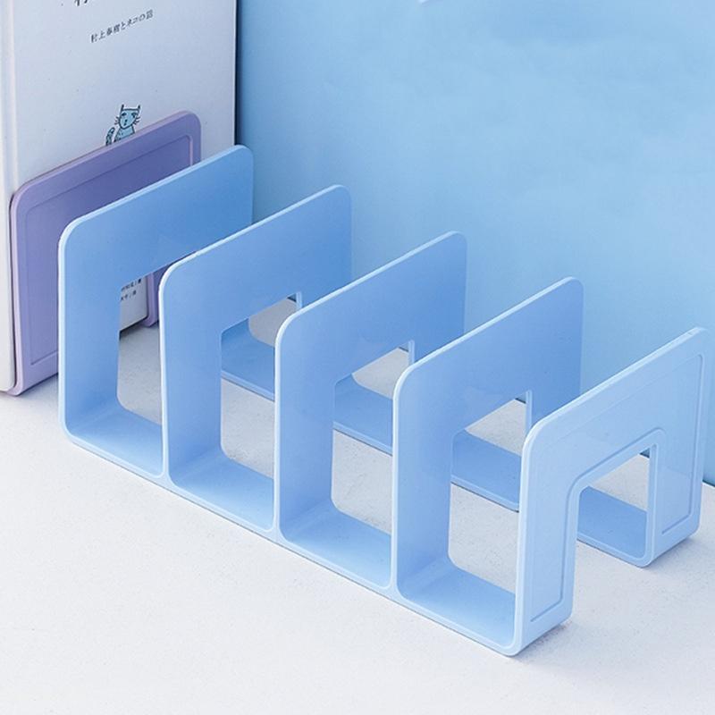 1pc Bookshelf Desktop Book Storage Artifact Divider Desk Storage Shelf Transparent Acrylic Bookend Bookshelf
