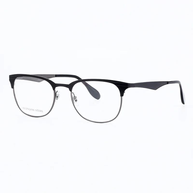 New Arrival Frame Men's Fashion Eyeglasses Male's Myopia Big Eye Glasses Striped Stainless Steel Eyewear