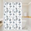 1pc Small Square Artwork Geometric Shower Curtain, Waterproof, PEVA Material, Modern Minimalist Bathroom Decor