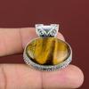 Tigerauge Anhänger 925 Sterlingsilber Anhänger Handgefertigter Edelsteinanhänger Tigerauge Schmuck Vintage Anhänger Geschenke für Frauen Zierlicher Schmuck