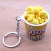 Creative Simulation Popcorn Bucket Keychain Mini Snack Cup Key Ring Pendant Gift