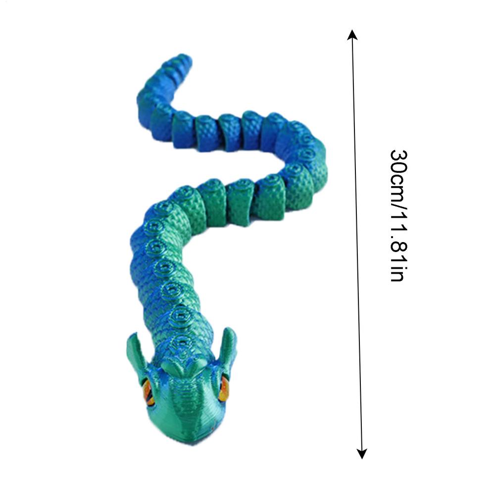 3D Printed Snake Toy Sensory Fidget Toys For Kids Movable Joint Model Ornaments 2025 Snake Year Desktop Decoration Figure For