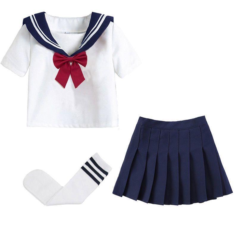 Girls Uniform Suit Pleated Skirt Children's Sailor Suit Academy Style Elementary School Performance Suit