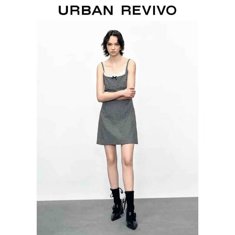 

Женское платье-слинг в клетку с контрастной отделкой M