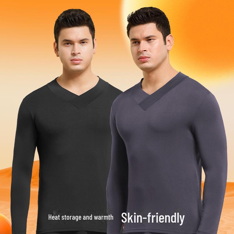 Men's High Collar Slim Fit Cold-Proof Thermal Shirt for Autumn and Winter