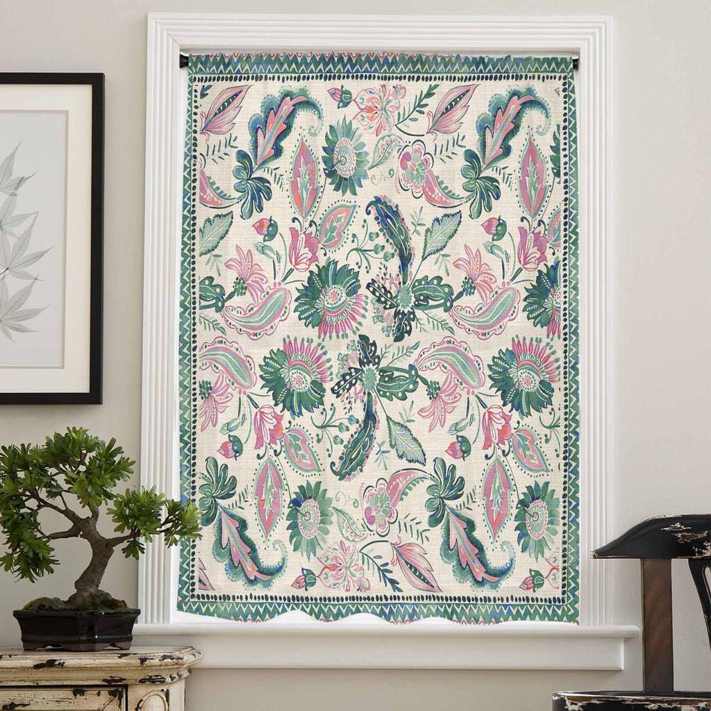 Famous Ethnic Flower Fantasy Paisley Sheer Curtains for Kids Bedroom Living Room Voile Window Curtains Tulle Drapes