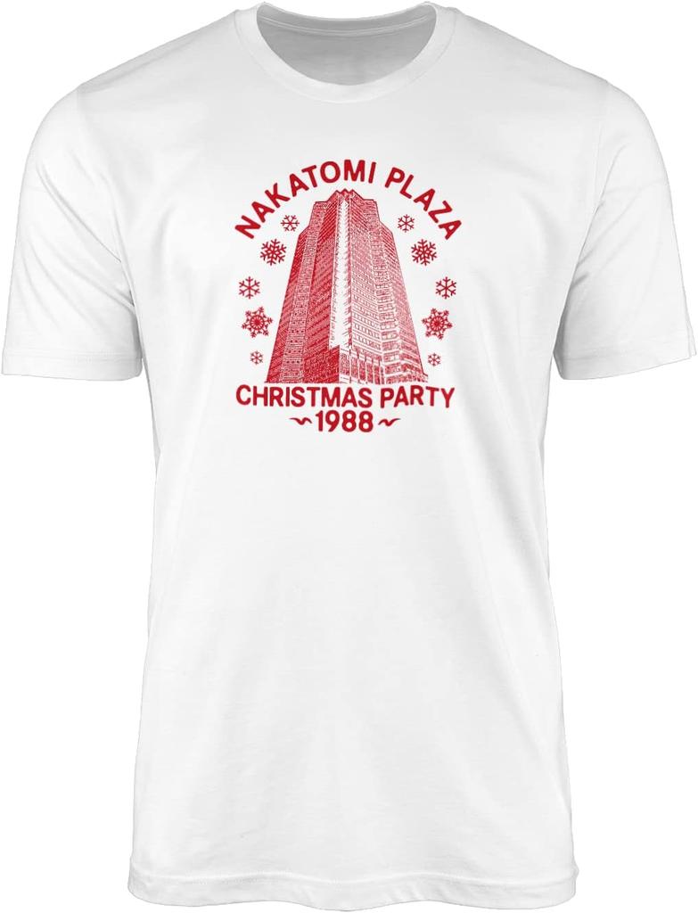 Nakatomi Plaza Adult Christmas Party Tshirt 1988 Detective Film American Action Film Inspired By Thriller Round Neck Cotton Tee