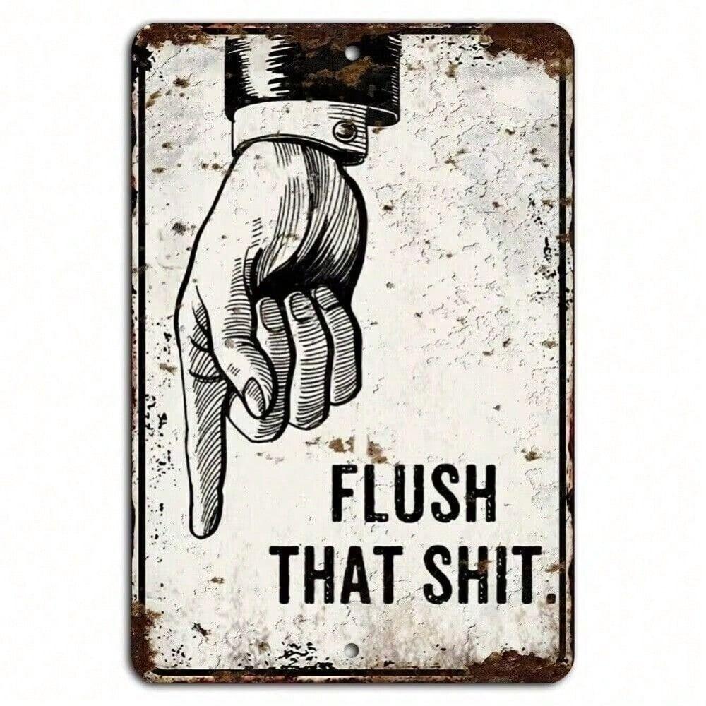 Metal Wall Sign Funny Bathroom Decor Vintage Tin Poster