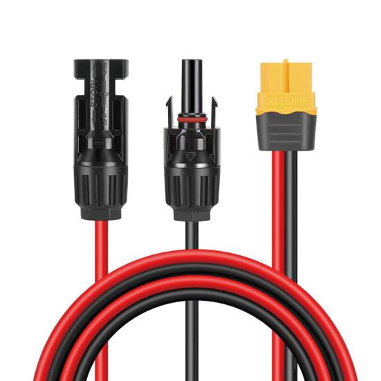 XT60 to Solar Panel Extension Cable Waterproof Dustproof IP68 Connector Adapter 600V Flame Retardant PPO Material Oxygen-free Copper Solar Wire