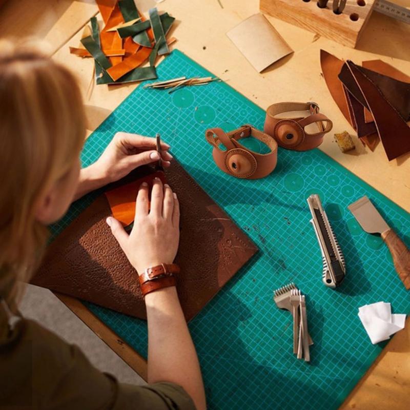 Leather Thimble First Defender Gauntlet For Left Right First Permanent Leather First Guard For Sewing Embroidery Crafts