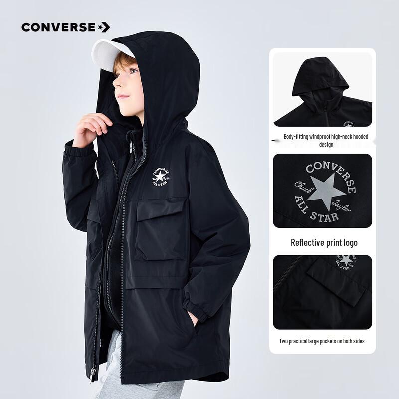 Converse Kids' Hooded All-Weather Fleece Windbreaker
