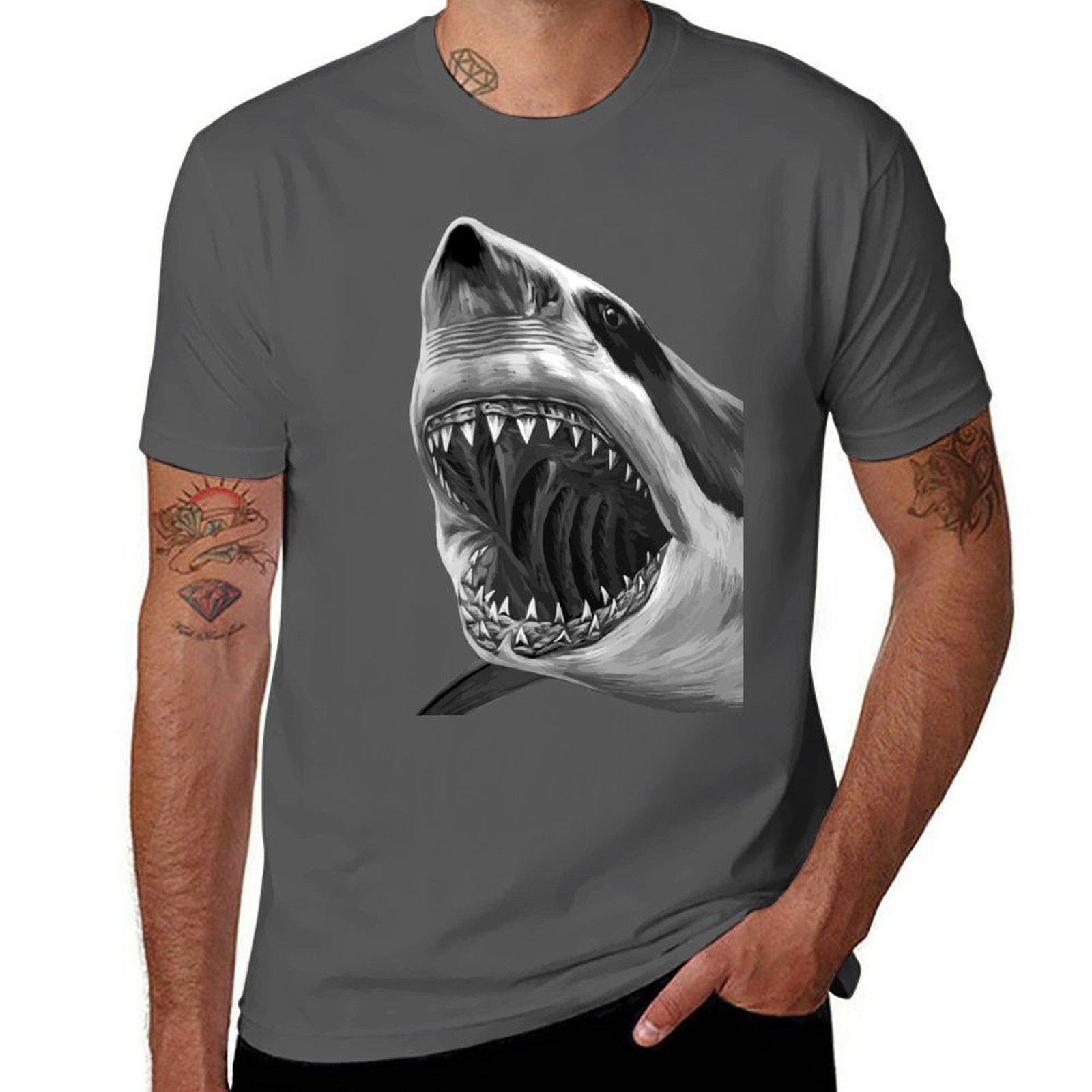 

Great White Shark T-Shirt plus sizes customs design your own t shirt for men 4XL