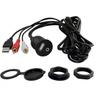 AUX Extension Dual RCA Cable Dash Flush Mount USB Port 3.5mm For Car Boat Truck