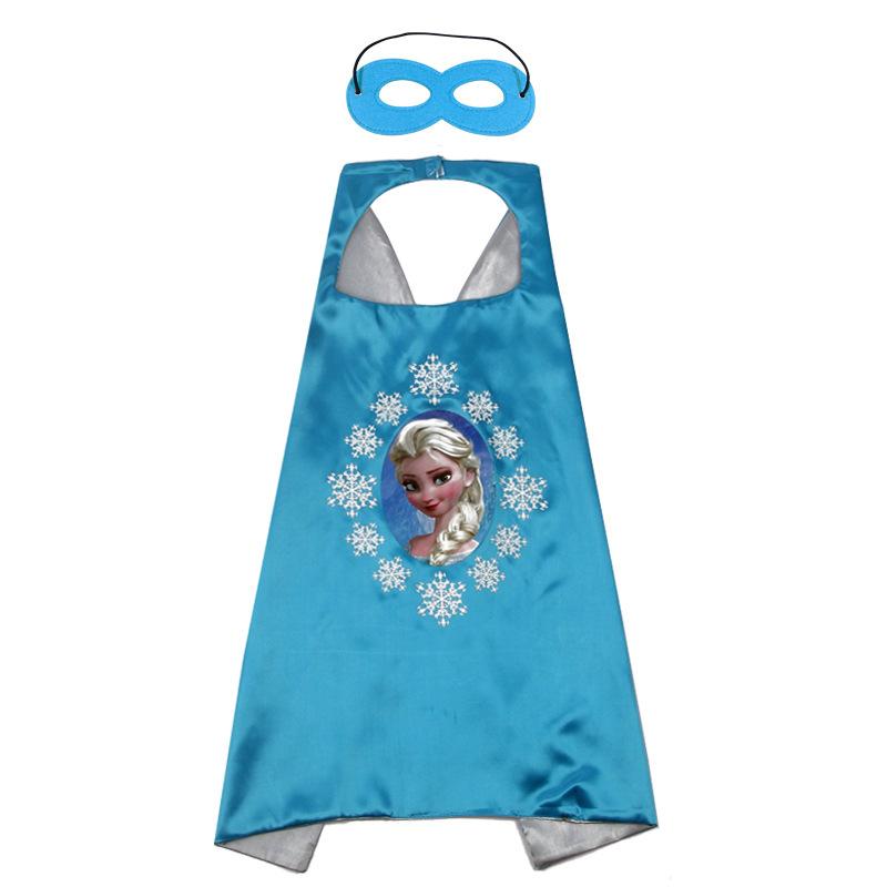 Children's Cartoon Frozen Series Double Layer Halloween Superman Cloak Cape + Mask