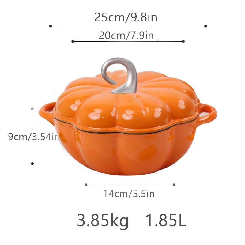 Zhishi Pumpkin Shaped Enamel Pot