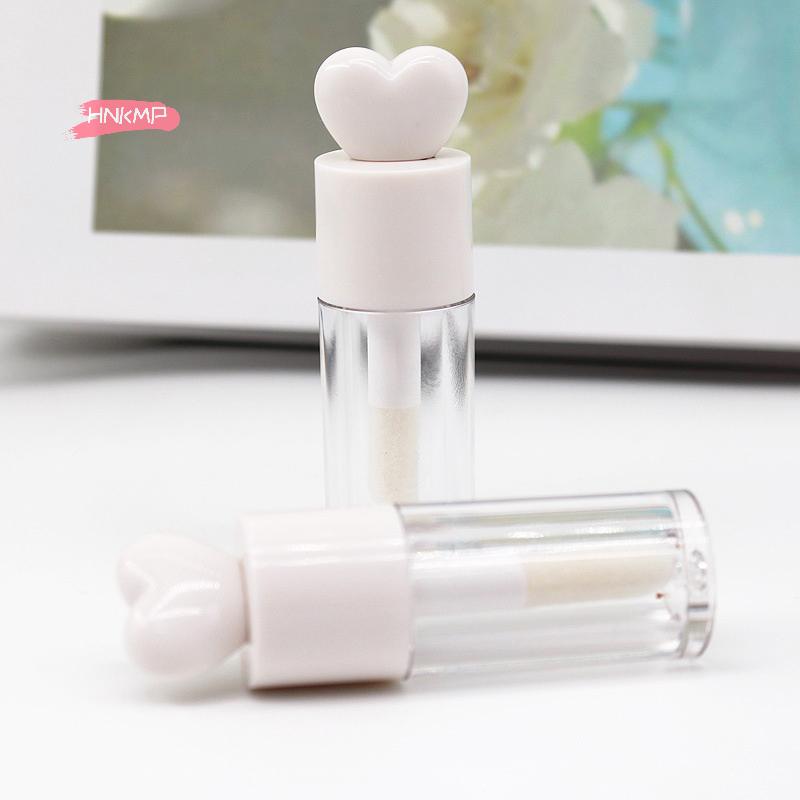 1/3Pcs 6ml Heart & round Shape Empty Lip Gloss Tubes Plastic Refillable Lipstick Containers Sample Size for Beauty Products