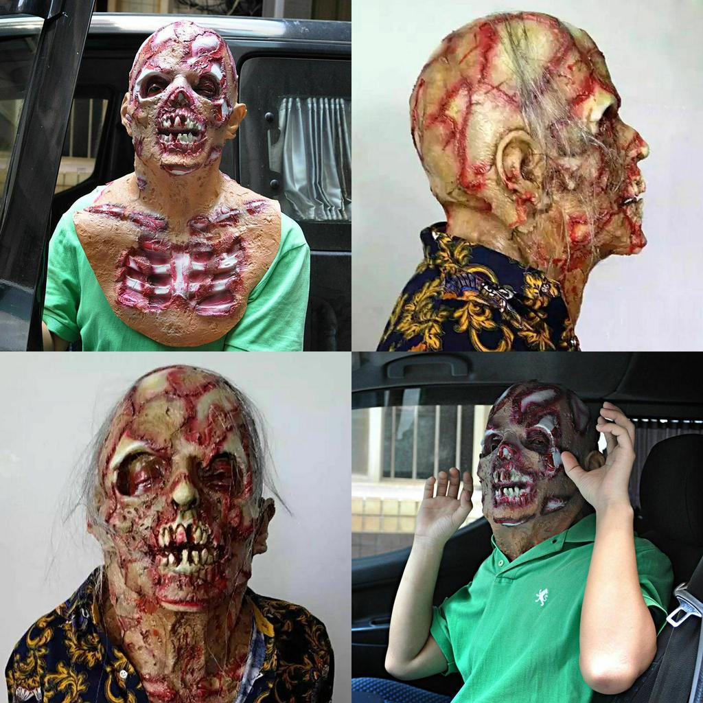 Bloody And Creepy Halloween Adult Zombie Mask For A Scary Full Face Effect