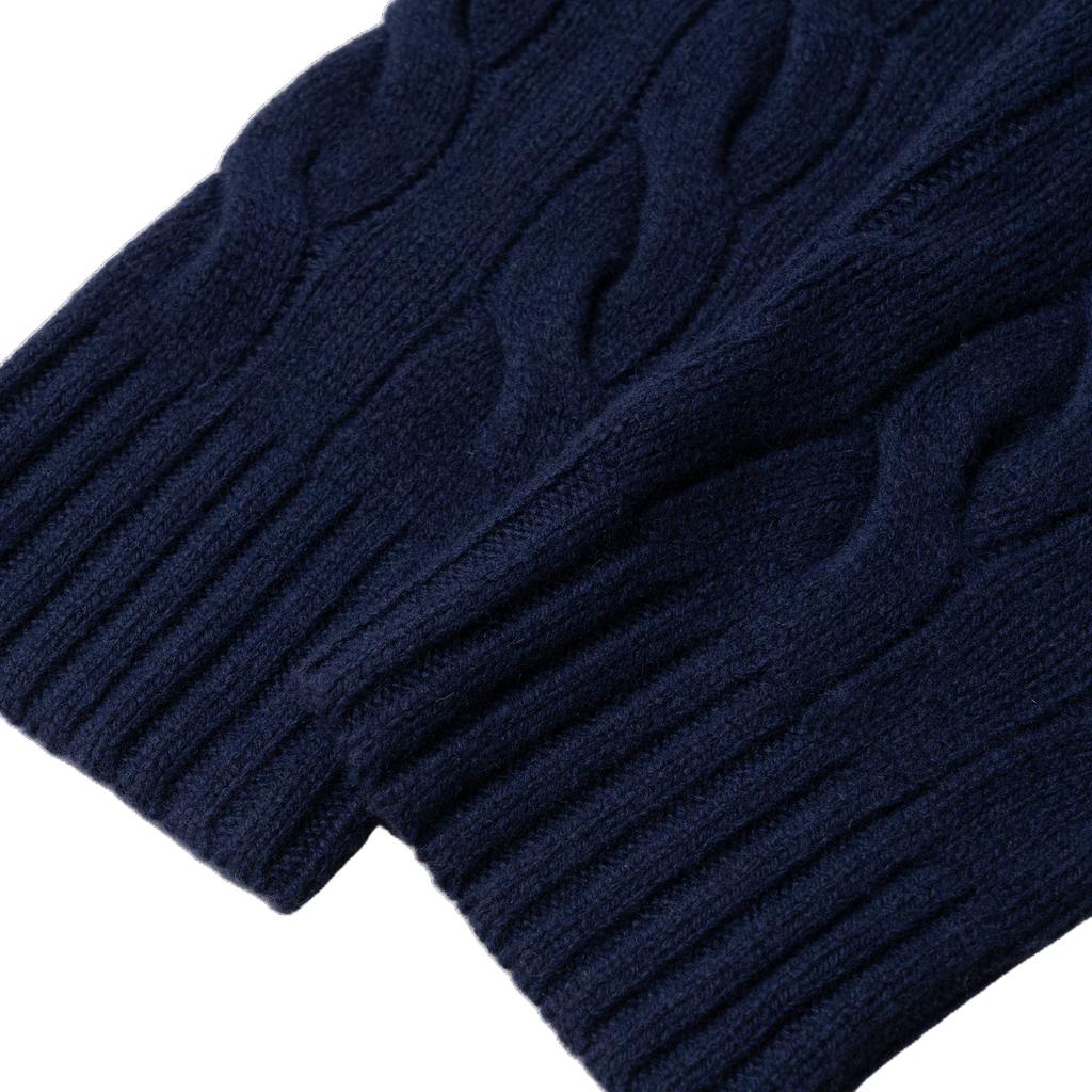 Polo Ralph Lauren Cable Knit Ribbed Crew Neck Sweater Women Sweater Navy-Blue 211926543-009