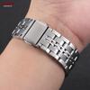 18/20/22/24mm Stainless Steel Watch Band Curved / Flat End Metal Bracelet Silver Gold Black Folding Buckle Universal Watch Strap