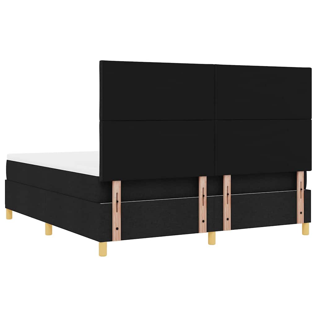 Boxspring Bed with Headboard Black 180 x 200 cm Fabric