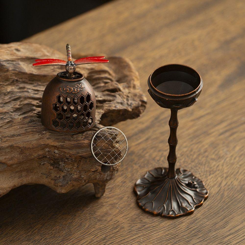Butterfly Design Incense Burner Dragonfly Pattern Handmade Aromatherapy Stove Creative Incense Holder Chinese Decoration