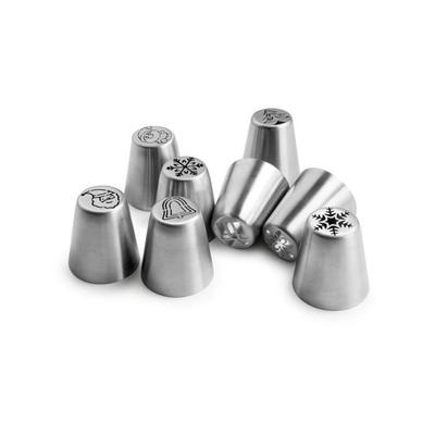 Pastry Tips - Stainless Steel - Set of 8 - Christmas Decoration - Pastries - Professional Quality