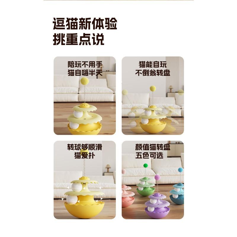 Cat Turntable Tumbler Interactive Educational Pet Toy For Kitten
