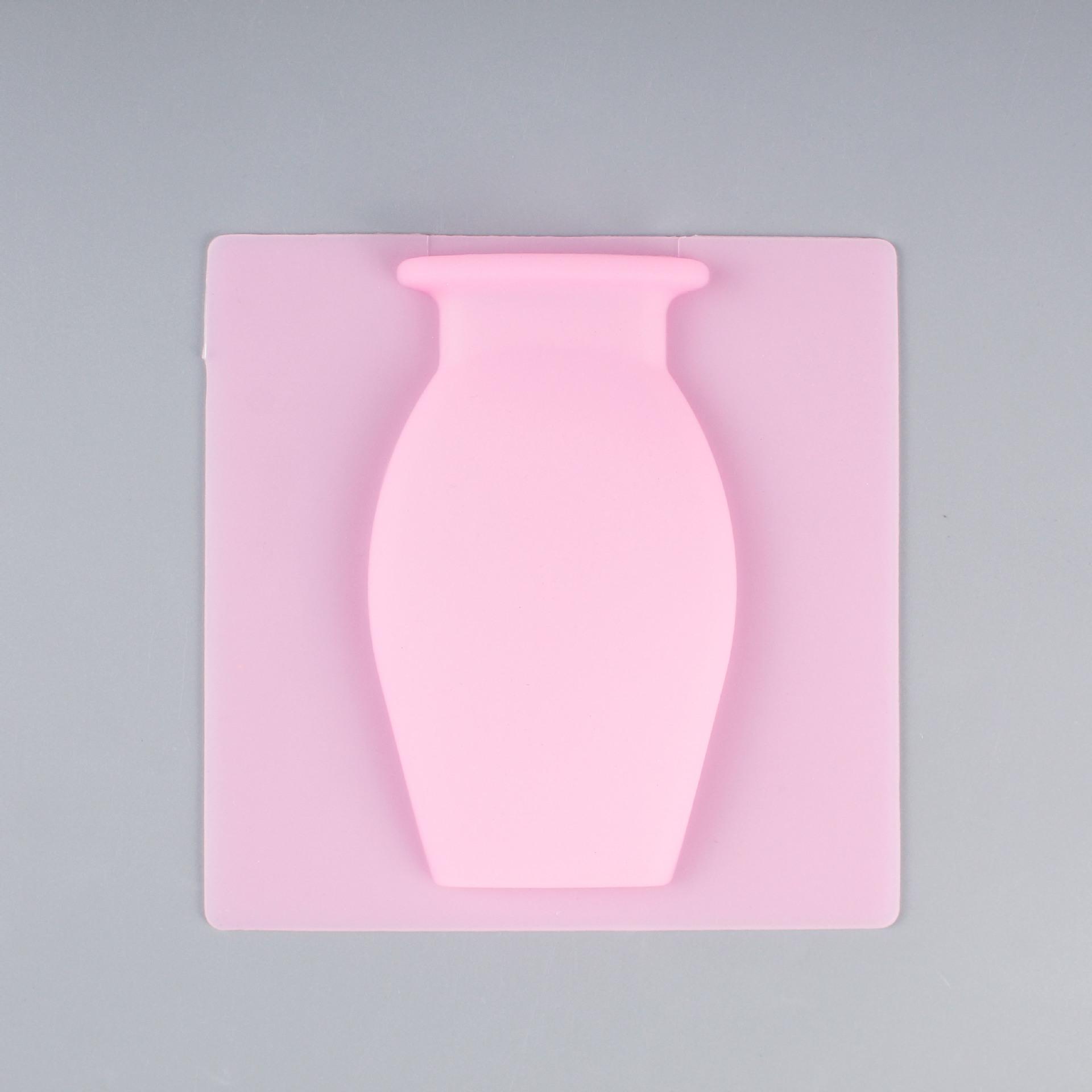 

Creative Vase Soft Wall Hanging Vases Bathroom Wall Vases Refrigerator Decal Bottle Water Culture Flower Silicone Vase Decors рожевий