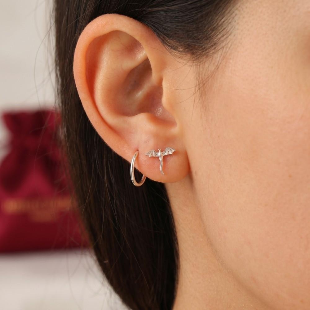 Personality Vintage Dragon Earrings Unique Flying Dragon Stud Earrings Metal Stud Earrings  Gifts