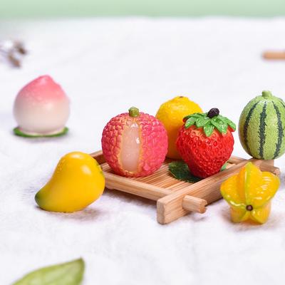 Micro-landscape Simulation Food Toys Lychee Strawberry Fruits Cute Decorative Accessories and Small Ornaments