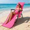 Beach Chair Cover with Side Pockets Absorbent Lounge Chair Cover Quick Dry Towel Chair Cover for Sun Lounger Pool Sunbathing Garden Beach