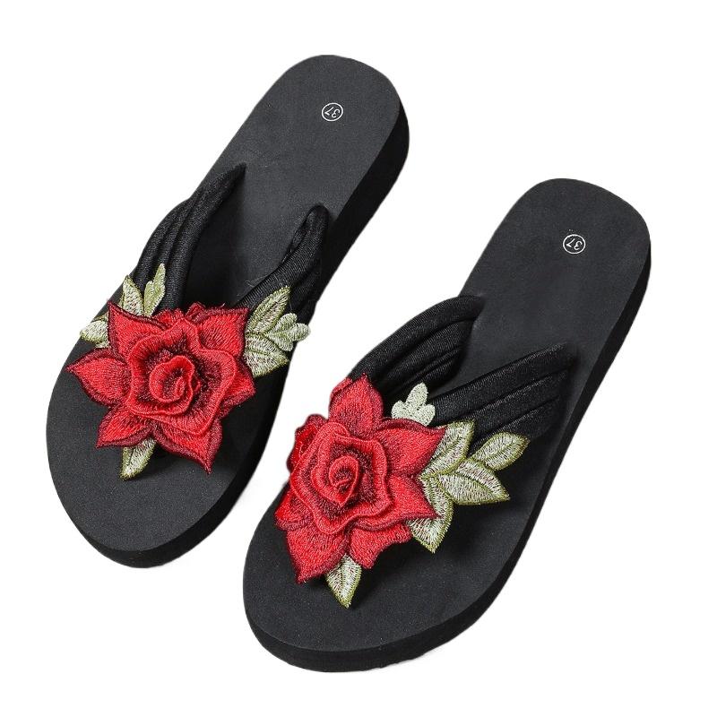 Fashion 2025 Fashion Ladies Shoes Basic Women's Slippers New Floral Beach Slippers Women Summer Best Seller Comfortable Wedge Slippers