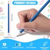 CHENGU 36 Pack Coastal Blue Pencils with Eraser Unsharpened Fun Cute Erasable Checking Wooden Summer Pencils for Adults Office Drawing Sketching