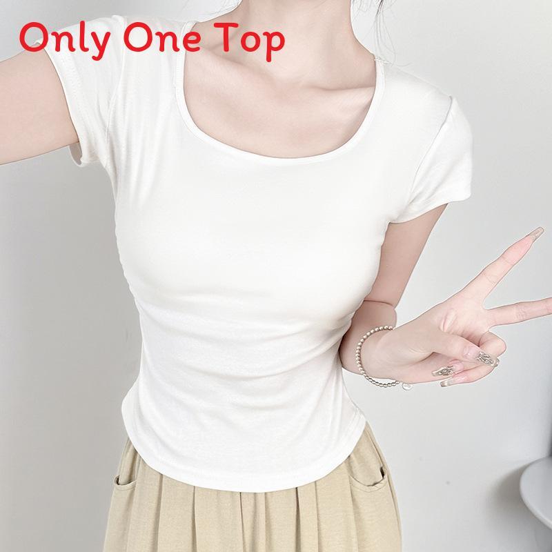 Cotton Short Sleeve T Shirt For Women With Pleated Design For Spring Summer Casual Wear