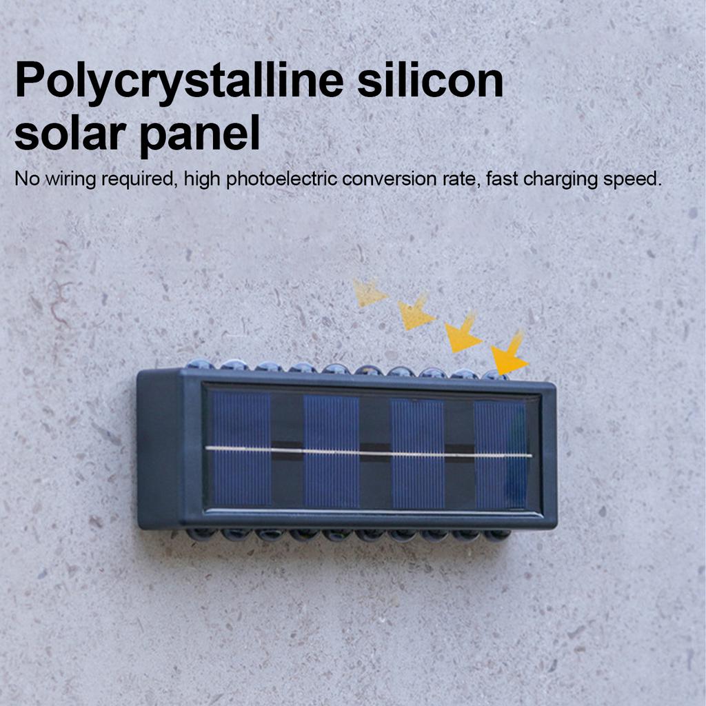 Solar Wall Lamp Outdoor Waterproof Upper And Lower Wall Lights Luminous Lighting Home Garden Courtyard Fence Decoration Light