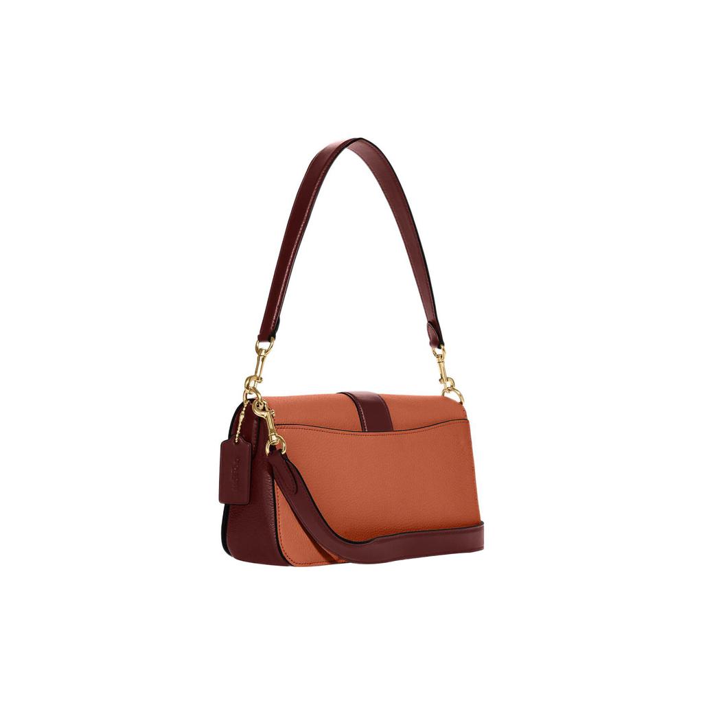 New COACH Georgie Refined Pebbled Leather With Smooth Leather Accents Crossbody Bag Shoulder Bag Women's Sunset Red CA211-IMURE