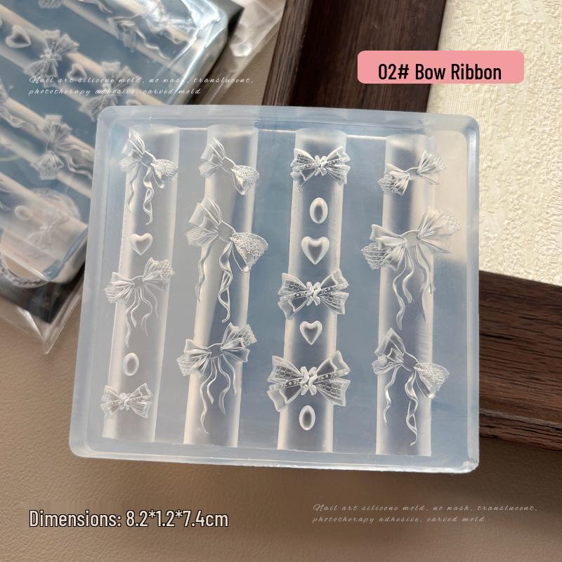 Silicone Mold for 3D Bow & Ribbon Nail Art Embossing