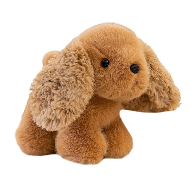 Bear Dog Plush Toy Soft Even Filling Cotton Durability For Kids Companionship Office Desk Decoration