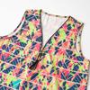 Summer Sleeveless Boho Dress Women V Neck Floral Dresses Ladies Zipper Flower Print Short Party Dress for Women