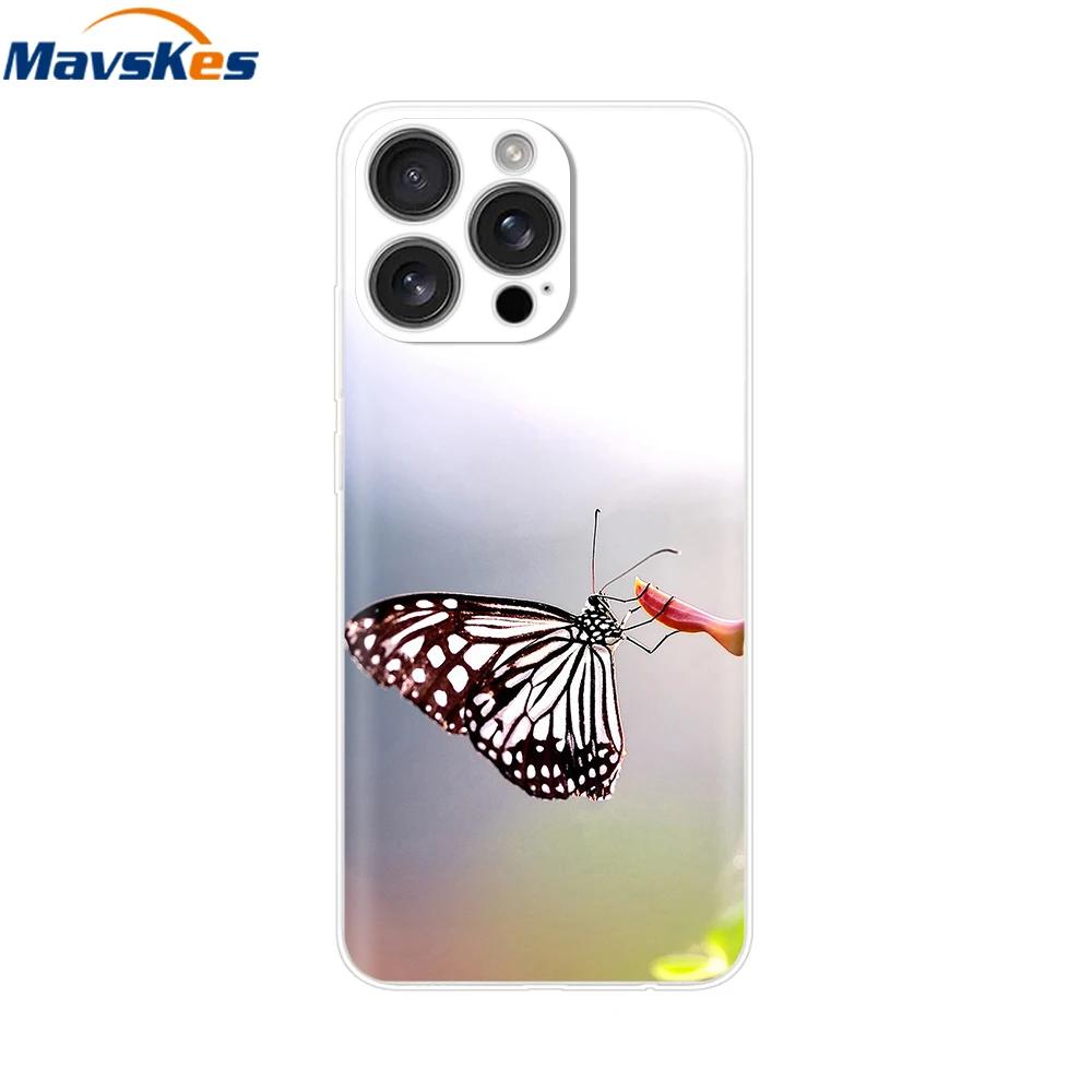 For iPhone 16 Pro Case 16 Plus Lovely Heart Soft Silicone TPU Painted Phone Cases for Apple iPhone16 Pro Max Cover Shell New Bag